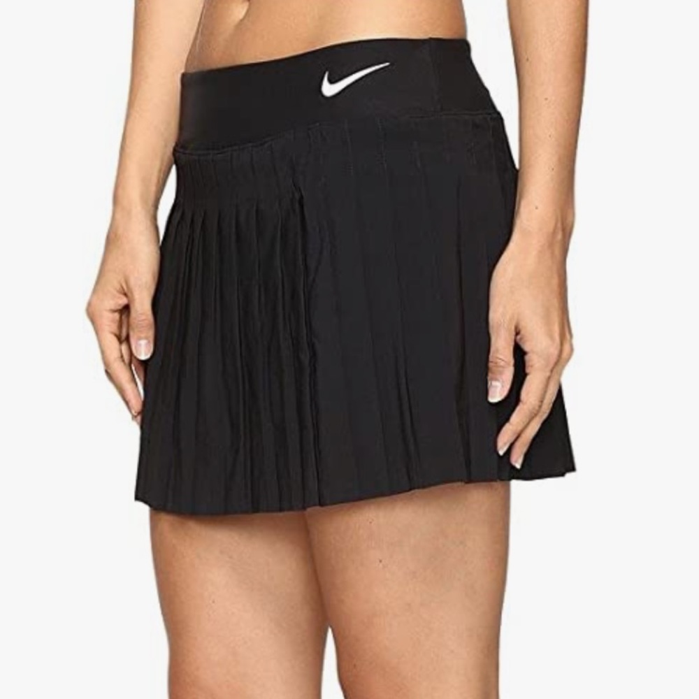 Nike Black Pleated Athletic Skirt with White Swoosh